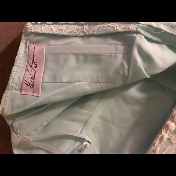 Turquoise Mori-Lee bridesmaid dress - Picture 5 of 6